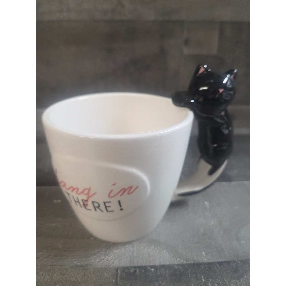Boston Warehouse Black Cat Mug 'Hang In There' 5"H - Picture 4 of 8